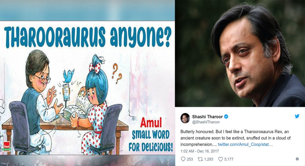 Shashi Tharoor Takes Dig At Amul 2974